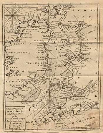 A Correct Chart of the Irish Sea, &c exhibiting a View of the several Islands and Bays lately touch'd at by M. Thurot, in his Attempt upon Ireland