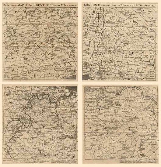 An Accurate Map of the Country Sixteen Miles round London Drawn and Engrav's from an Actual Survey