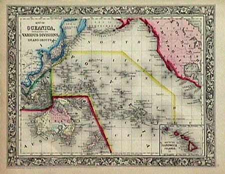 Map of Oceanica, Exhibiting its Various Divisions, Island Groups &c.