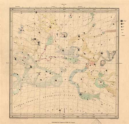 Complete set of six star charts
