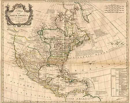 A Map of North America by J. Palairet with considerable Alterations & Improvements from D'Anville, Mitchell & Bellin
