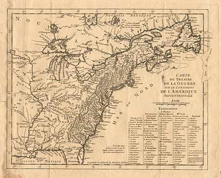 Carte du Theatre de la Guerre sur le Continent de l'Amerique Septentrionale