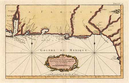 Carte de la Coste de la Floride depuis la Baye de la Mobile jusqu'aux Cayes de St. Martin