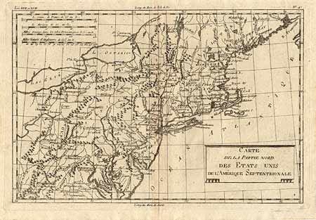 Carte de la Partie Nord des Etats Unis de l'Amerique Septentrionale