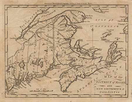 Map of the District of Maine with New Brunswick & Nova Scotia