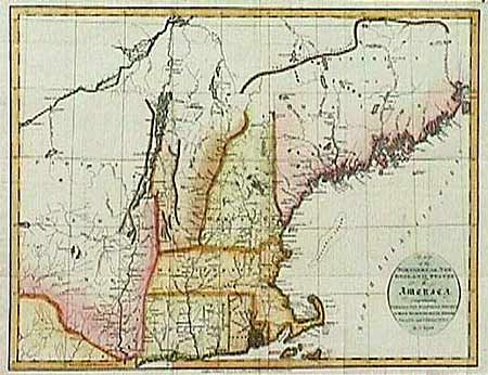Map of the Northern, or New England States of America Comprehending Vermont, New Hampshire, District of Maine, Massachusetts, Rhode Island, and Connecticut