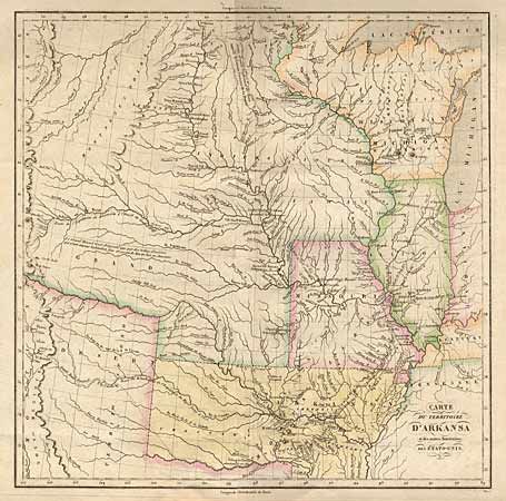 Carte du Territoire de'Arkansa et des autres Territoires des Etats-Unis
