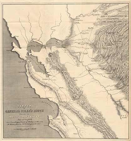 Sketch of Gen. Riley's Route through the Mining Districts, July and August 1849