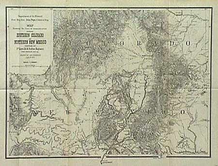 Map Showing the lines of Communication between Southern Colorado and Northern New Mexico
