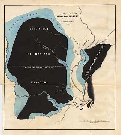 Coal Field of Iowa and Missouri from the Map of Dr. D.D. Owen