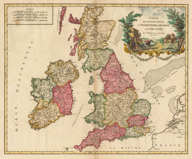 Carte des Grandes Routes d'Angleterre, d'Ecosse, et d'Irlande