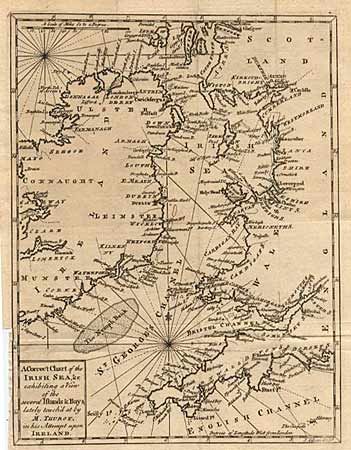 A Correct Chart of the Irish Sea, &c exhibiting a View of the several Islands & Bays, lately touch'd at by M. Thurot, in his Attempt upon Ireland