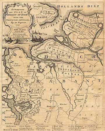 The Marguisate and Plan of  Bergen Op Zoom with the French Camp and Attacks by an Engineer