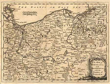 A Map of Pomerania and Brandenburg with the Frontiers of Poland