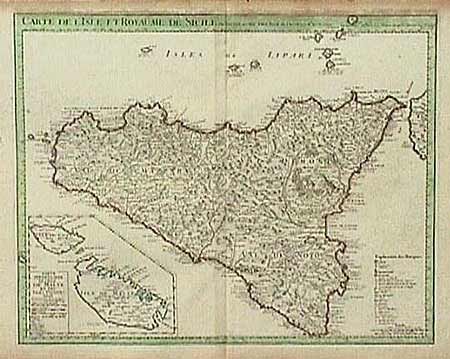 Carte de l'Isle et Royaume de Sicile