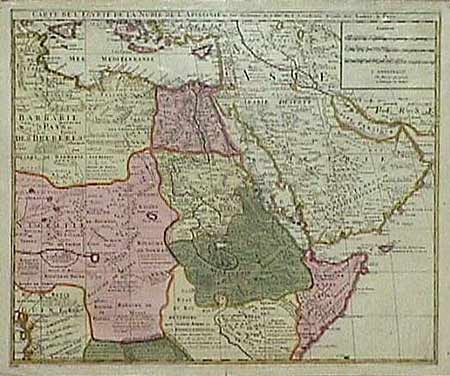 Carte de l'Egypte de la Nubie de l'Abissinie