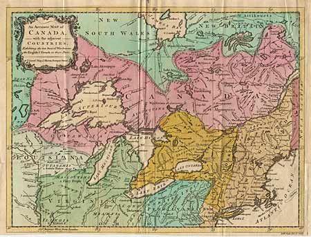 An Accurate Map of Canada, with the Adjacent Countries Exhibiting the late Seat of War between the English & French in those Parts