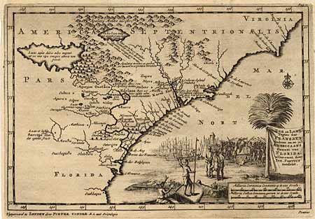 Zee en Land-Togten der Franszen Gedaan na, en in't Americaans Gewest van Florida, aller-eerst door Ioh. Pontius ontdekt