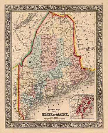 County Map of the State of Maine