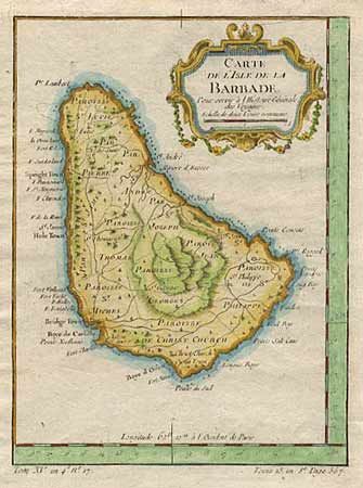 Carte de l'Isle de la Barbade