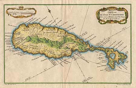 Carte de de l'Isle St. Christophe