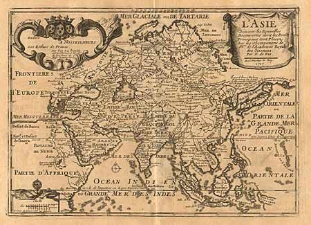 L'Asie Suivant les Nouvelles Decouvertes dont les Point Principaux Sount Placez sur les Obervations de Mrs. De l'Academie Royale des Sciences