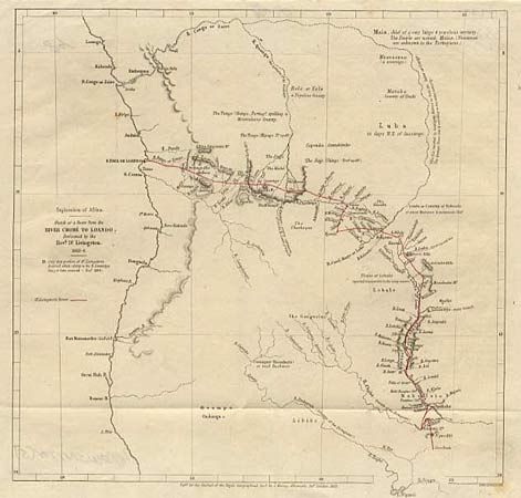 Sketch of a Route from River Chobe to Loando; Performed by the Rev. Dr. Livingston 1853-4