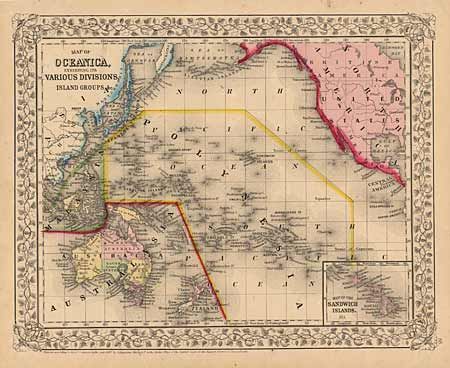 Map of Oceanica Exhibiting its Various Divisions, Island Groups, &c.