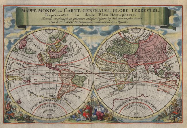 Mappe-Monde ou Carte Generale du Globe Terrestre, Representee en deux Plan-Hemispheres