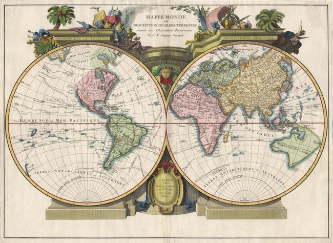 Mappemonde ou Description du Globe Terrestre assujette aux Observations Astronomiques Par le St. Janvier Geographe