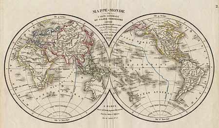 Mappe-Monde ou Carte Generale du Globe Terrestre