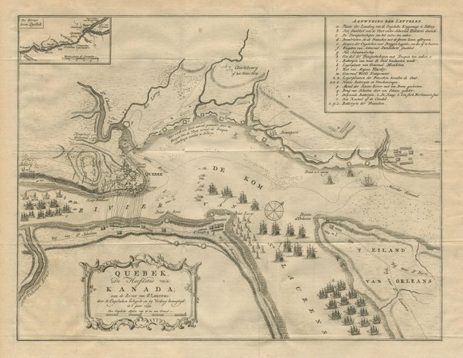 Quebek, De Hoofdstad van Kanada aan de Rivier van S.' Laurens: door de Engelsen belegerd en by verdrag bemagtigd in 't jaar 1759.