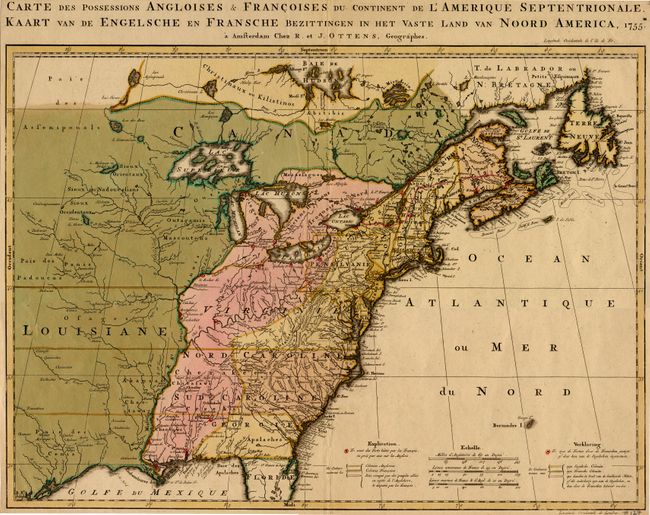 Carte des Possessions Angloises & Francoises du Continent de l'Amerique Septentrionale