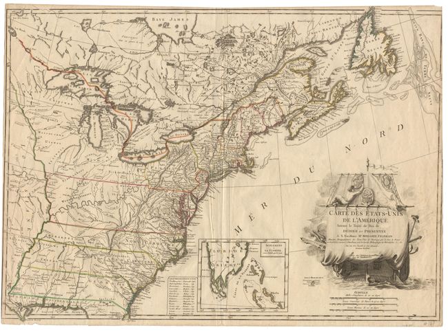 Carte des Etats-Unis de l'Amerique Suivant le Traite de Paix deDediee et Presentee a S. Excellence Mr. Benjamin Franklin