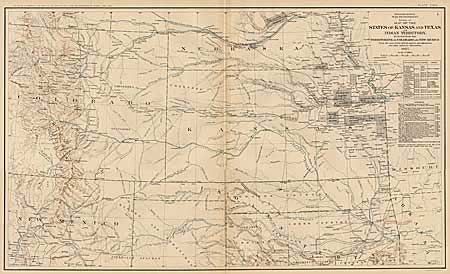 Map of the States of Kansas and Texas and Indian Territory with parts of the Territories of Colorado and New Mexico