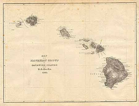 Map of the Hawaiian Group or Sandwich Islands