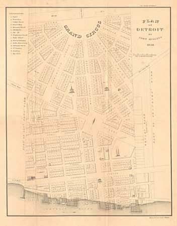 Plan of Detroit by John Mullett 1830