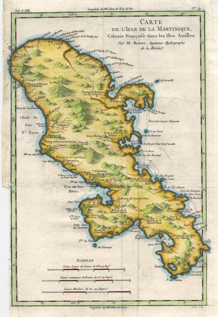 Carte de l'Isle de la Martinique Colonie Francoise dans les Isles Antilles