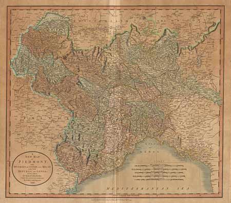 A New Map of Piedmont, the Duchies of Savoy and Milan; and the Repulic of Genoa; with their Subdivisions, from the Latest Authorities