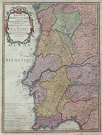 Regnum Portugalliae Divisum in Quinque Provincias majores & Subdivisum in sua quaeque Territoria una cum Regno Algarbiae ...Per Ioh. Bapt. Homanium