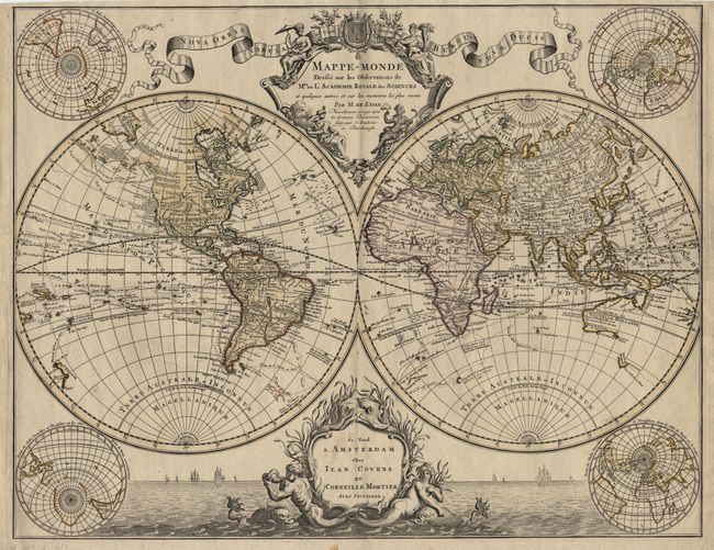 Mappe-Monde Dress sur les Observations de Mrs. L' Academie Royale des Sciences