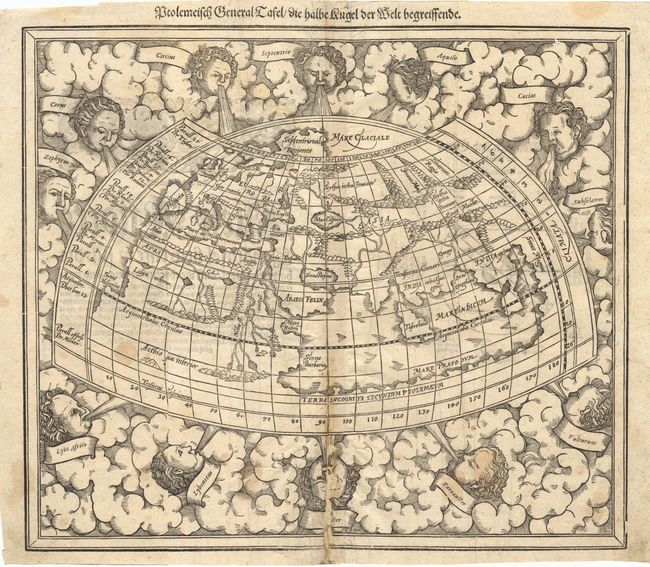 Ptolemeisch General Tafel die halbe Rugel der Welt begreissend