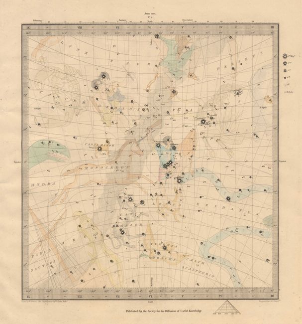 Complete set of six star charts