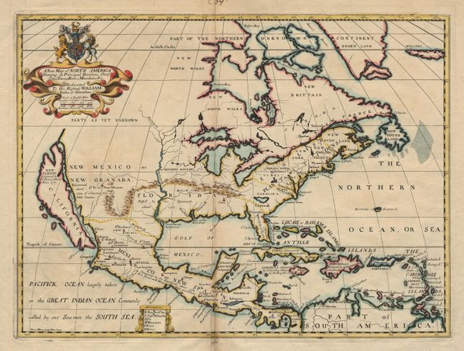 A New Map of North America shewing its Principal Divisions, Chief Cities, twones, Rivers, Mountains etc.