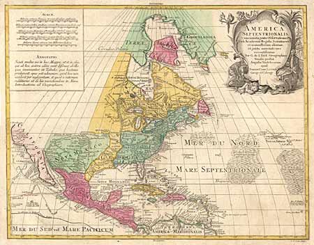 America Septentrionalis Concinnata juxta ObservationesPer G. de L'Isle