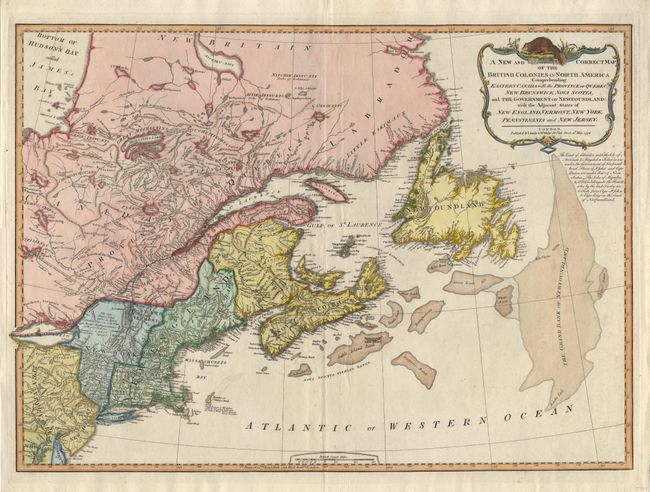 A New and Correct Map of the British Colonies in North America 