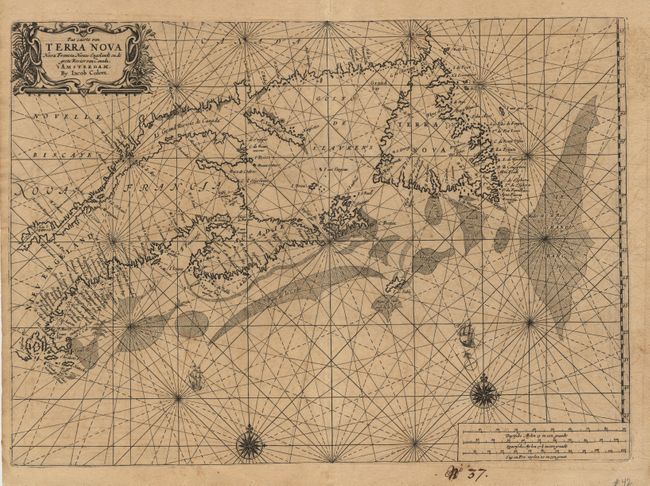 Pascaerte von Terra Nova Nova Francia Niew Englelandt en de grote Rivier van Canada