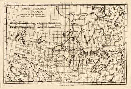 Partie Occidentale du Canada, contenant les cinq Grands Lac, avec les Pays Criconvoisins