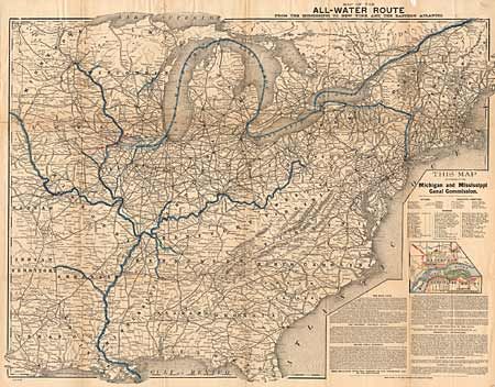 Map of All-Water Route from the Mississippi to New York and the Eastern Atlantic