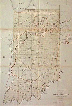 Map of the State of Indiana Exhibiting the Lands ceded by the Indian Tribes to the United States